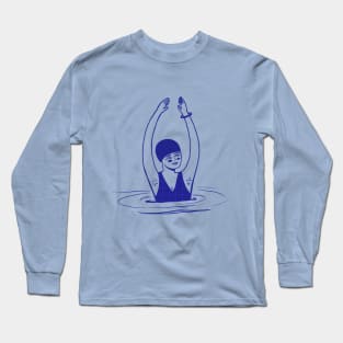 Aquatic Dance - Empowered girl in the pool Long Sleeve T-Shirt